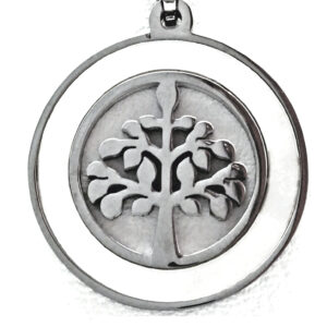 Dije Árbol de la Vida con Nácar Acero Quirúrgico