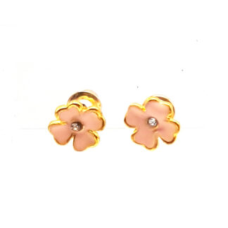 Aros Flor Esmalte con Strass