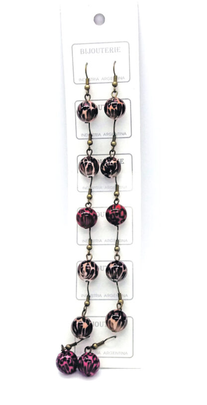 Aro Bolita Animal Print - Cartón x 6 Pares