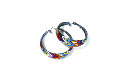 Aro Argolla Picos y Rayas Multicolor 5,5cm.