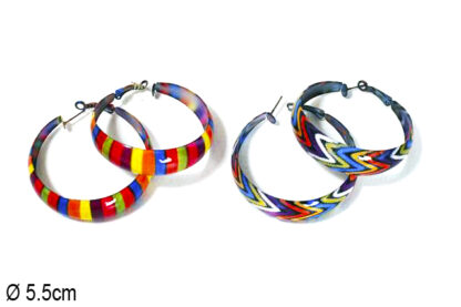 Aro Argolla Picos y Rayas Multicolor 5,5cm. - Imagen 3