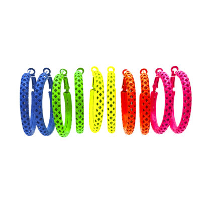 Aro Argolla Metal Calada Neón 4cm. - Imagen 2