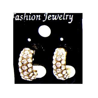Aro Argolla con Strass Cristal y Negro