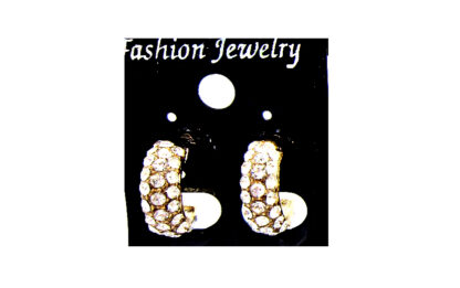 Aro Argolla con Strass Cristal y Negro