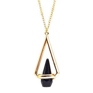 Cadena Con Dije Metal y Piedra