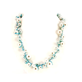 Collar Cinta con Perlas Anudadas