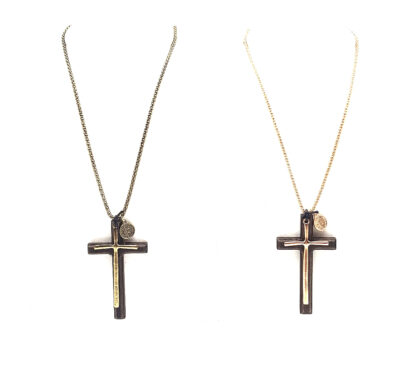 Cadena con Cruces Metal y Madera Superpuestas - Imagen 2