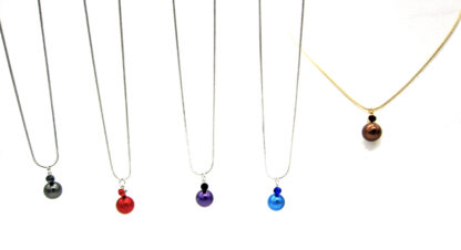 Cadena Vibora Dije con Perla y Strass - Imagen 2
