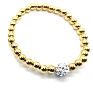 Pulsera Bolita Metal Elastizada con Bola de Fuego