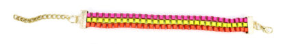Pulsera Cadena Cuadrada 3 Líneas Multicolor - Imagen 4