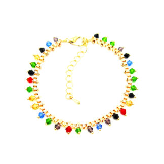 Pulsera con Dijes Multi Cristales