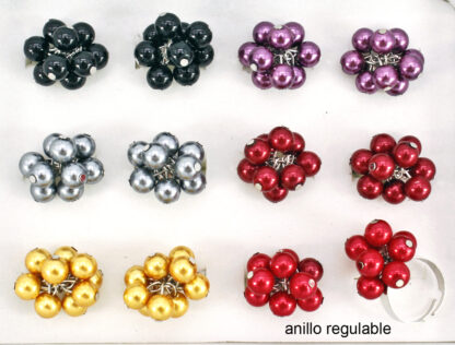 Anillo Racimo Perlas Tamaño Regulable