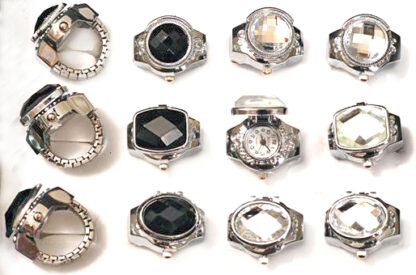 Anillo Reloj Piedra Retractil Malla Elastizada