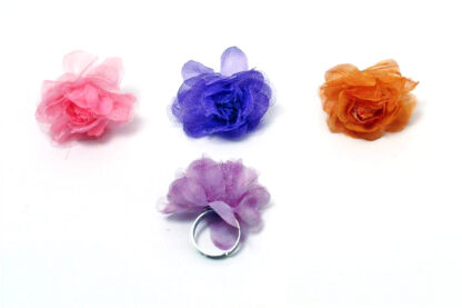 Anillo Flor Tela Tamaño Regulable