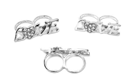 Anillo Love con Strass Para 2 Dedos - Imagen 2
