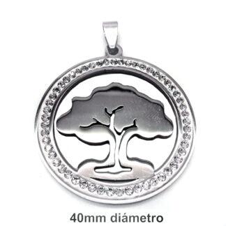 Dije Árbol con Strass Acero Quirúrgico