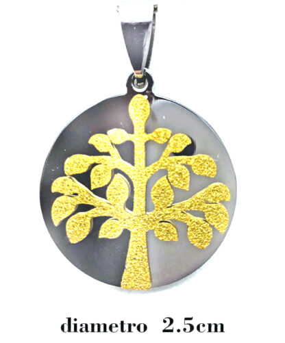 Dije Árbol de la Vida Combinado Acero Quirúrgico