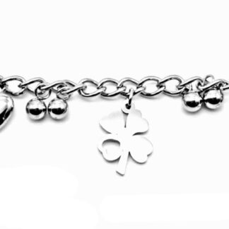 Pulsera Cadena Acero Quirúrgico con Dijes Acero Quirúrgico