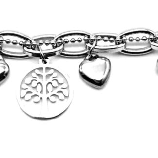 Pulsera Cadena Acero Quirúrgico con Dijes Acero Quirúrgico