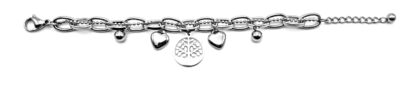 Pulsera Cadena Acero Quirúrgico con Dijes Acero Quirúrgico