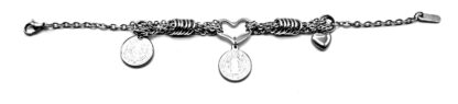 Pulsera Cadena Acero Quirúrgico con Dijes Acero Quirúrgico
