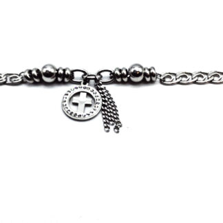 Pulsera Cadena Acero Quirúrgico con Dijes Acero Quirúrgico