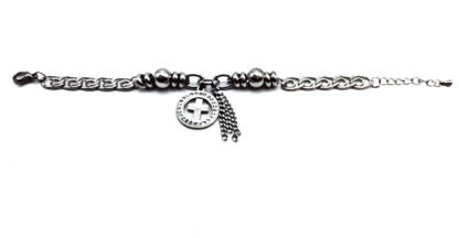 Pulsera Cadena Acero Quirúrgico con Dijes Acero Quirúrgico