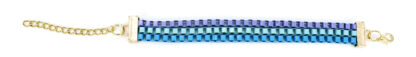 Pulsera Cadena Cuadrada 3 Líneas Multicolor - Imagen 3