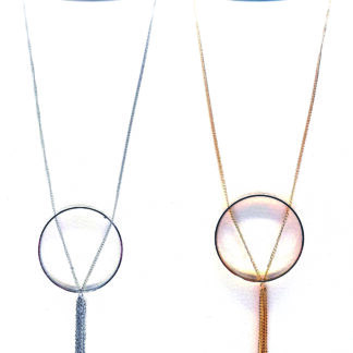 Collar con Argolla y Flecos de Cadena