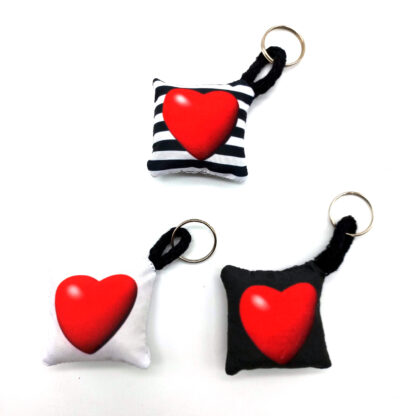 Llavero Corazón - Soft de Tela Impresa Ambos Lados - Imagen 2