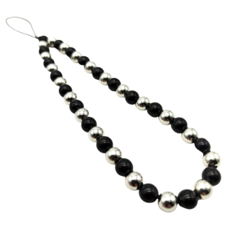 Strap Bolita Negro Plata