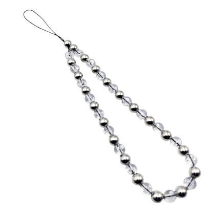 Strap Bolitas Plata y Transparente