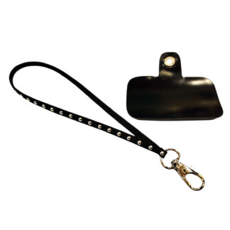 Pulsera porta celular con 1 linea de tachas – Incluye Adaptador Universal Transparente