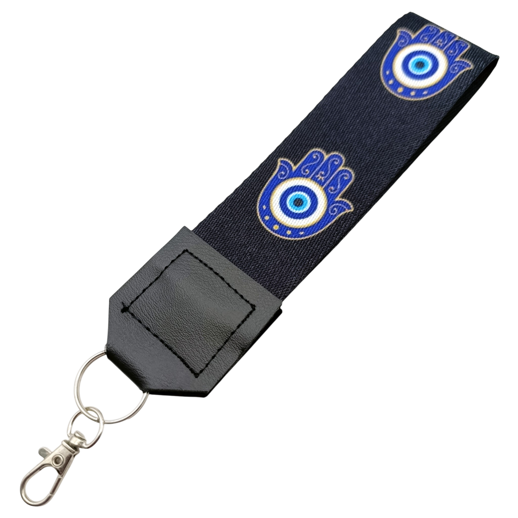 Strap Correa Para Celular Mano Con Ojo Azul  – Incluye Adaptador Transparente