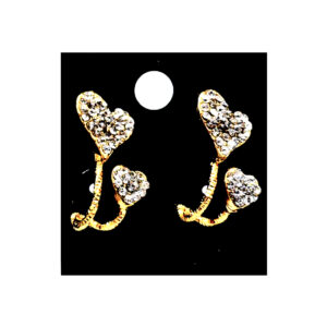 Aro Doble Corazón con Strass