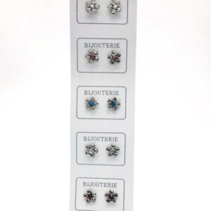 Aro Flor de Strass - Cartón x 6 Pares