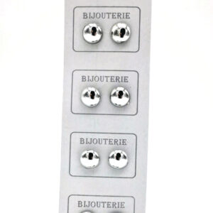 Aro 1/2 Bolita Metal - Cartón x 6 Pares