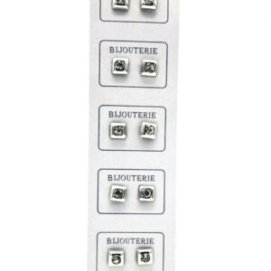 Aro Cuadrado con Strass - Cartón x 6 Pares