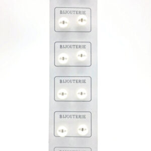 Aro Perla Blanca 8mm - Cartón x 6 Pares