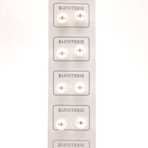 Aro Perla Blanca 8mm - Cartón x 6 Pares