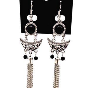 Aro Colgante Piedras Negras con Dijes Cadenas