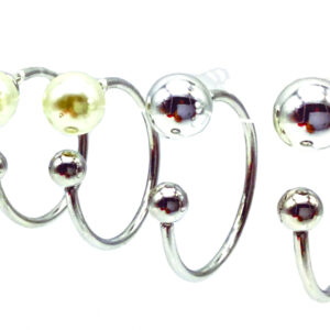 Aro Argolla 3cm. Con Perla y Bolita