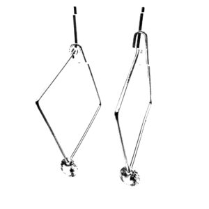 Aro Argolla Cuadrada 2,5cm. x 2,5cm. con Dije Cristal