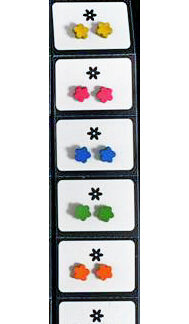 Aro Madera Pintada - Cartón x 6 Pares