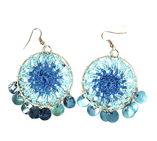 Aro Argolla Colgante con Hilo y Dijes Nácar