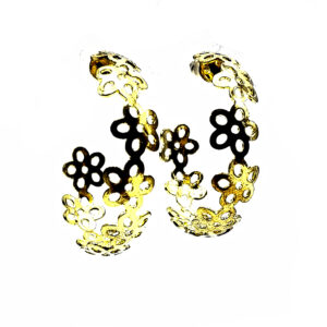 Aro Argolla con Flores Metal 4,5cm.