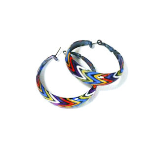 Aro Argolla Picos y Rayas Multicolor 5,5cm.