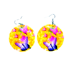 Aros Colgante Floreados Nácar