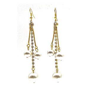 Aro Largo Cadena Perlas y Strass