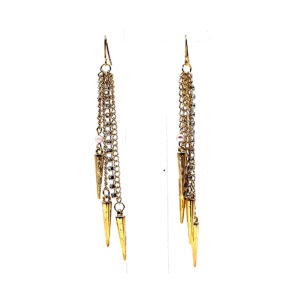 Aro Largo con Strass, Cadenas y Puntas